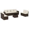 vidaXL Set Divani da Giardino 9pz con Cuscini Marrone in Polyrattan