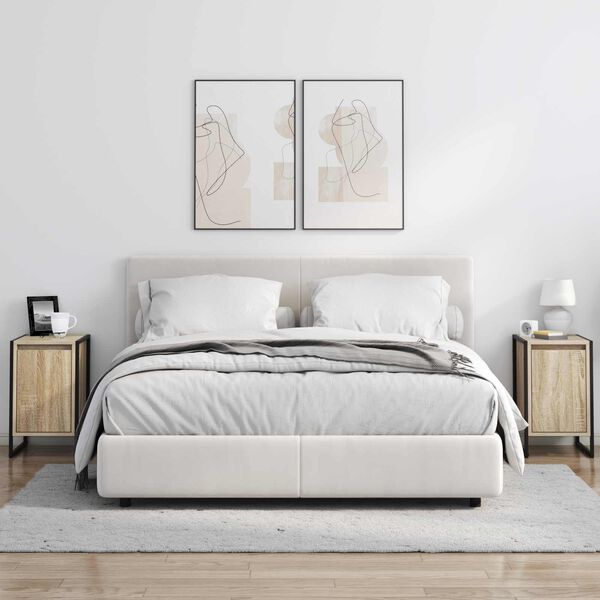 vidaXL Comodino Sonoma 39,5 x 30 x 50 cm Legno multistrato