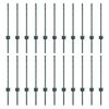 vidaXL Pali per Recinzione 22 pcs Verde 100 cm Acciaio