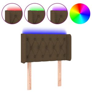 vidaXL Testiera a LED Marrone Scuro 83x16x78/88 cm in Tessuto