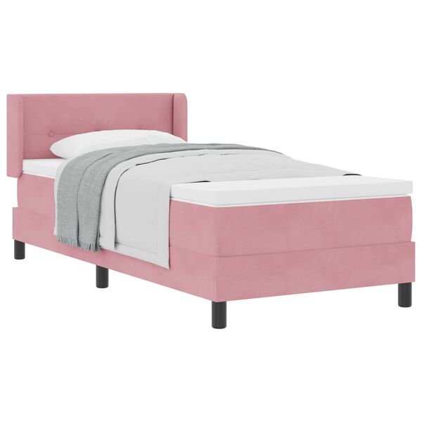 vidaXL Letto a molle con materasso Rosa 200 x 100 cm Poliestere