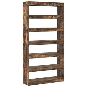 vidaXL Armadio per Libri 6 livelli 100 x 30 x 198 cm Rovere fum&eacute;