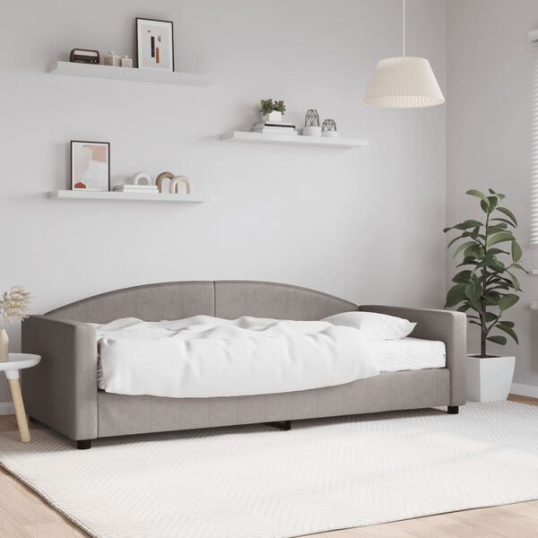vidaXL Divano Letto con Materasso Tortora 90x200 cm in Tessuto