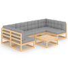 vidaXL Set Salotto Giardino 7 pz Cuscini Antracite Legno Massello Pino