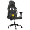 vidaXL Sedia da Gaming Massaggiante Nero e Mimetico in Similpelle