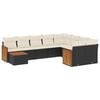 vidaXL Set Divani da Giardino 10pz con Cuscini in Polyrattan Nero