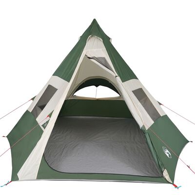 vidaXL Tenda da Campeggio Tipi per 7 Persone Verde Impermeabile