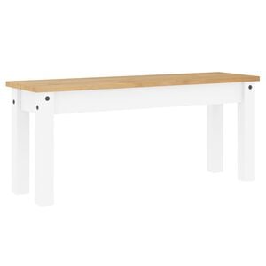 vidaXL Panca da Pranzo PANAMA Bianca 105x30x45 cm Legno Massello Pino