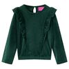 vidaXL Camicetta da Bambina con Arricciature Verde Scuro 128