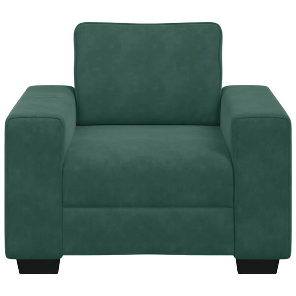 vidaXL Divano Sedia Verde Scuro 100x77x82 cm Velluto