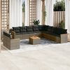 vidaXL Set Divani da Giardino 12 pz con Cuscini Grigio in Polyrattan