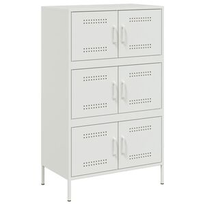 vidaXL Credenza Bianca 68x39x113 cm in Acciaio
