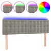vidaXL Testiera a LED Grigio Chiaro 144x5x78/88 cm in Velluto