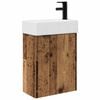 vidaXL Mobile bagno con rubinetto Legno antico 45,5 x 22,5 x 84 cm