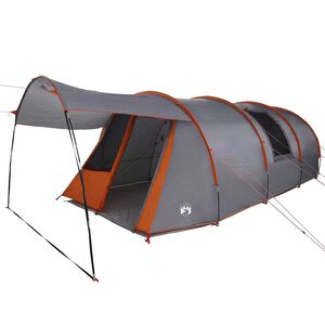 vidaXL Tenda tunnel per 4 persone 4 persona Grigio e arancione