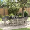 vidaXL Set da Pranzo per Giardino 9 pcs Grigio chiaro polyrattan