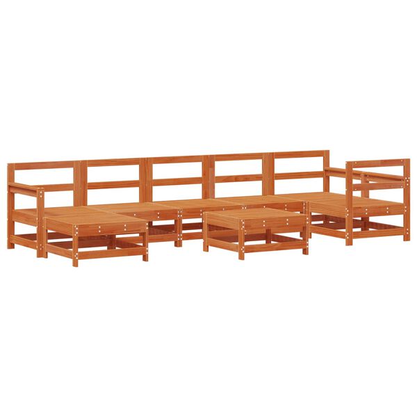 vidaXL Set Lounge da Giardino 8 pcs Marrone Cera