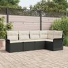 vidaXL Set Divano da Giardino con archiviazione 5 pcs Nero polyrattan