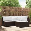 vidaXL Set Mobili da Giardino 3 pz con Cuscini in Polyrattan Marrone