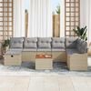 vidaXL Set Divano da Giardino con cuscino 9 pcs Beige polyrattan