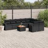 vidaXL Set Divani da Giardino 10pz con Cuscini in Polyrattan Nero