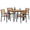vidaXL Set da Pranzo per Giardino 5 pcs Nero Legno di Acacia Massello
