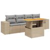 vidaXL Set Divano da Giardino 5 pz con Cuscini Beige in Polyrattan