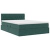 vidaXL Letto con contenitore e LED Verde Scuro 140 x 190 cm Velluto