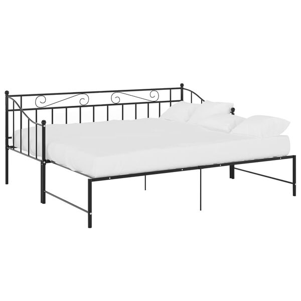vidaXL Telaio Divano Letto Estraibile Nero in Metallo 90x200 cm
