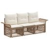 vidaXL Set Divano da Giardino 3 pcs Beige polyrattan