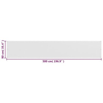 vidaXL Paravento da Balcone Bianco 90x500 cm in HDPE