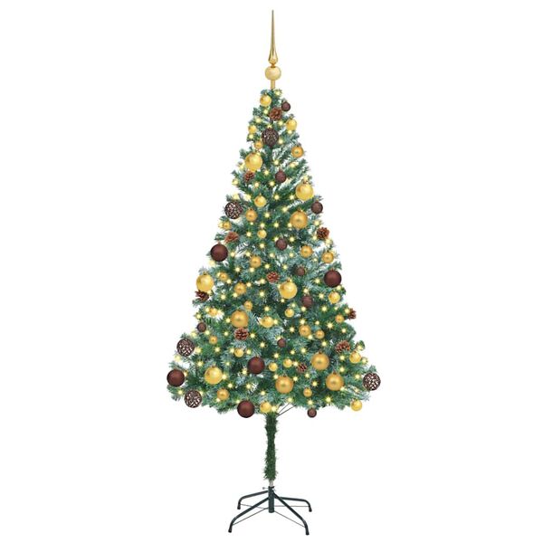 vidaXL Albero di Natale artificiale Verde 180 cm PVC e Acciaio