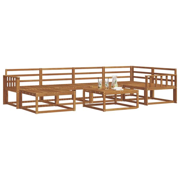 vidaXL Set di divani da esterno 7 pcs Naturale