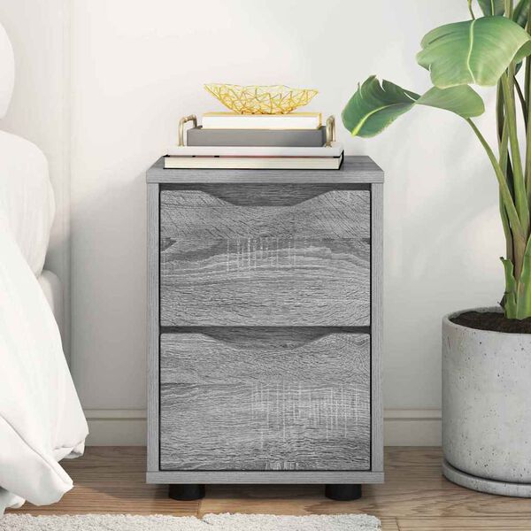vidaXL Comodino Grigio Sonoma 30,5 x 30 x 43 cm Legno multistrato