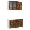 vidaXL Unit&agrave; Cucina KALMAR 4 pz Rovere Fumo Legno ingegnerizzato