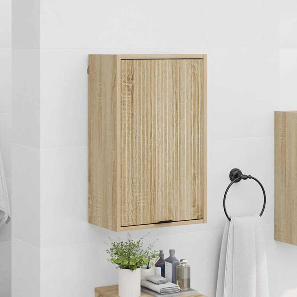 vidaXL Mobile da Bagno con porta Rovere Sonoma 39 x 23,5 x 65 cm