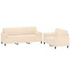 vidaXL Set di Divani 2 pz con Cuscini Decorativi Crema in Velluto