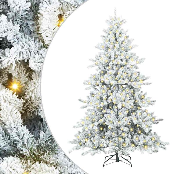 vidaXL Albero di Natale Artificiale con Rami Pieghevoli Bianco 180 cm