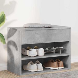 vidaXL Panca Portascarpe Grigio Cemento 60x30x45 cm in Truciolato