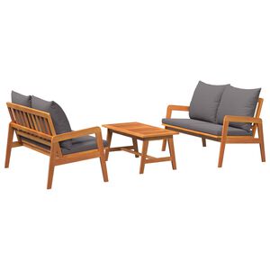 vidaXL Set bistrot 3 pz Marrone Legno di Acacia Massello