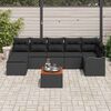vidaXL Set Divano da Giardino 8 pcs Nero Poly Rattan