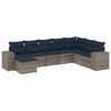 vidaXL Set Divani da Giardino 8 pz con Cuscini Grigio in Polyrattan