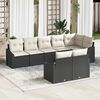 vidaXL Set Divano da Giardino 8 pcs Nero e Bianco polyrattan