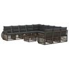 vidaXL Set Divano da Giardino 12 pcs Grigio e Grigio Scuro polyrattan