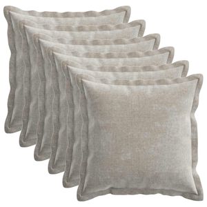 vidaXL Federa 6 pz HOUTEN Grigio Chiaro 30 x 30 cm Tessuto Chenille