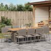 vidaXL Set da Pranzo per Giardino 11 pcs Grigio polyrattan