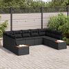 vidaXL Set Divano da Giardino con cuscino 5 pcs Nero Polyrattan