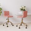 vidaXL Sedie da Pranzo Girevoli 2 pz Rosa in Velluto