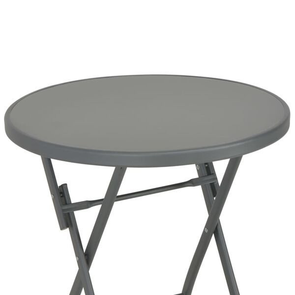 vidaXL Tavolo da Bistrot Pieghevole Grigio 60x70cm in Vetro e Acciaio