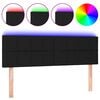 vidaXL Testiera a LED Nera 144x5x78/88 cm in Tessuto